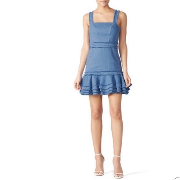 Alexis Denim Judith Dress Shell Blue Linen Sleeveless Mini S - Picture 12 of 14